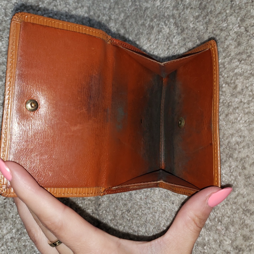 Louis Vuitton Cognac Brown Epi Leather Double Snap Wallet Authentic Vintage - Picture 4 of 14